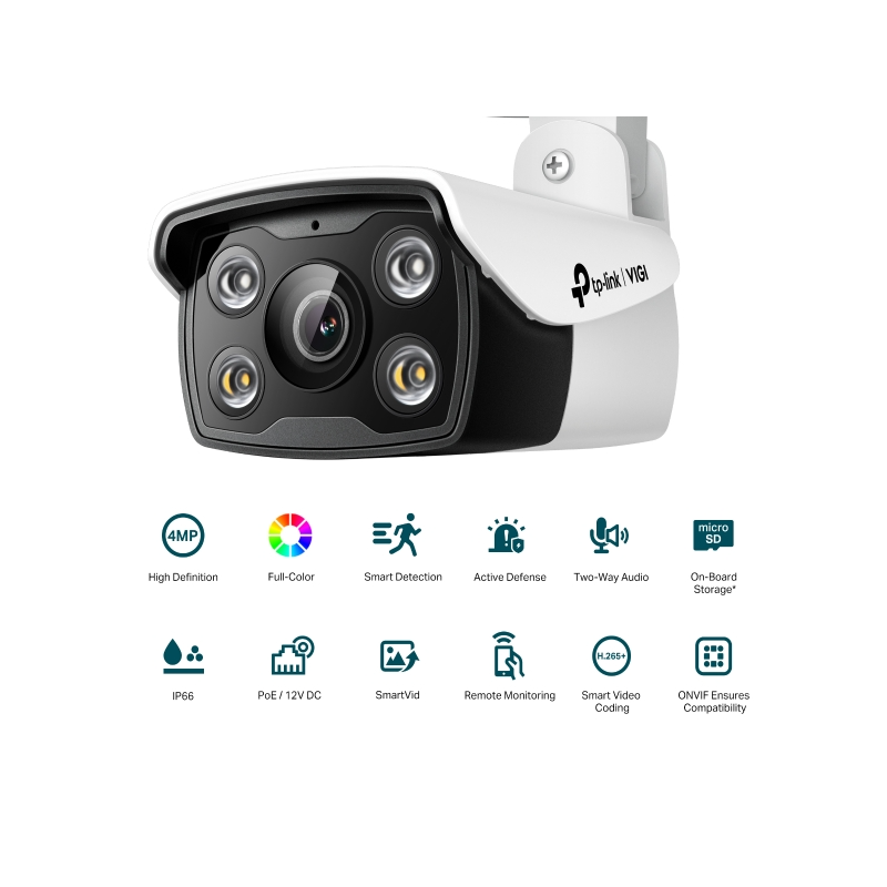 TP-Link vanjska IP Bullet Full color HD kamera, H.265+ video, 4MP, 4mm leća, RJ45, Night Vision, detekcija pokreta, vodootporna IP66, VIGI app-3