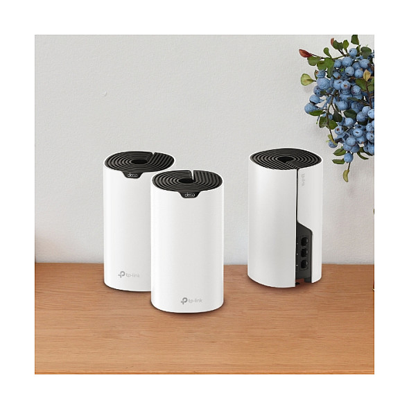 TP- Link AC1900 Deco S7 (3-pack) Mesh Wi-Fi, Dual-Band, 600 Mbps/1300 Mbps (2.4GHz/5GHz), 3×LAN, 3×interna antena, Deco App-13