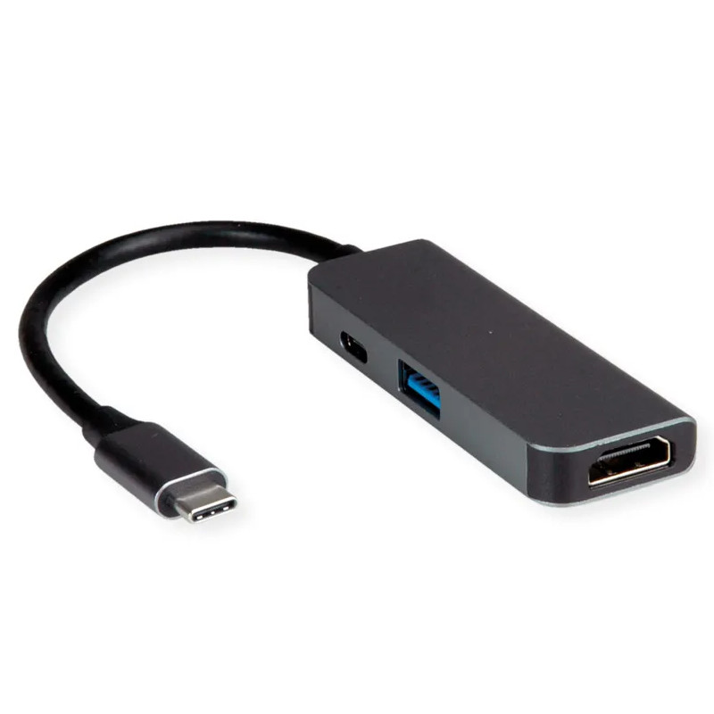Roline VALUE USB C-HDMI Adapter, M/F, 1x USB 3.2 Gen 1 A, 1x Type C (Power Delivery)-0
