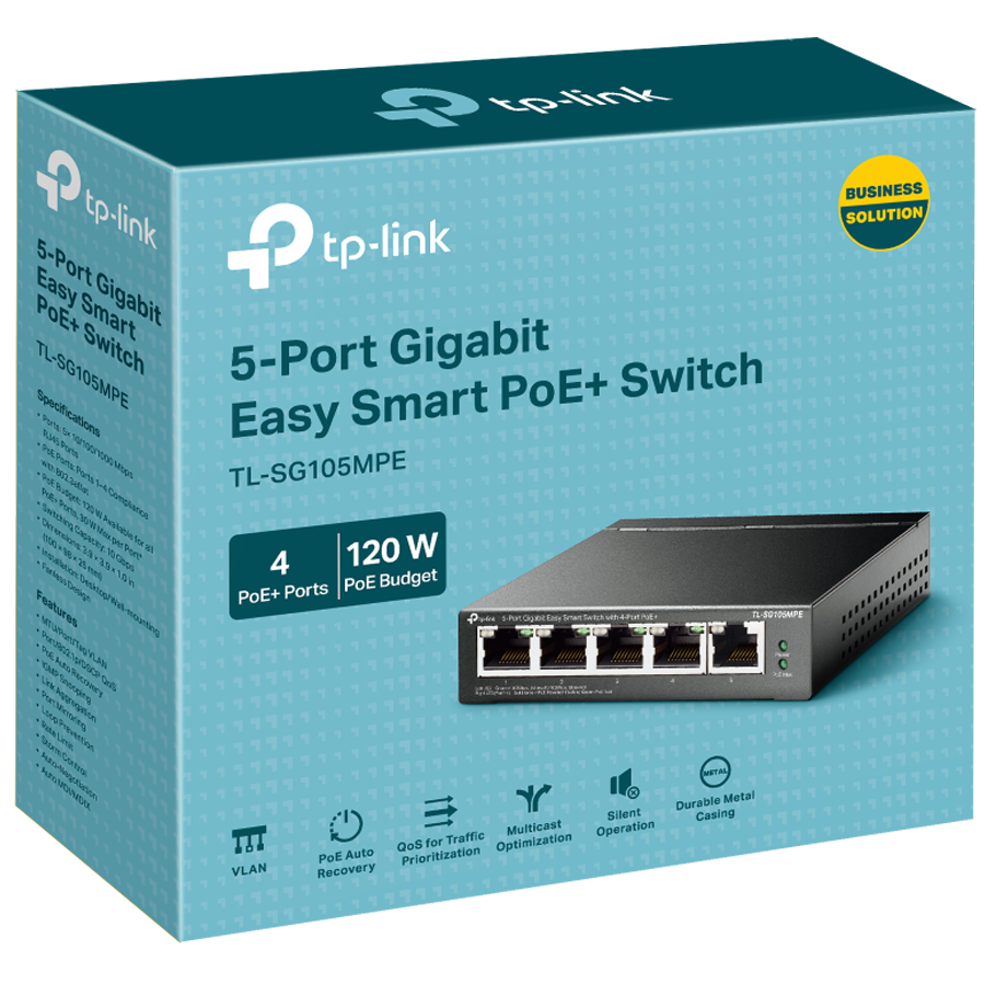 Switch TP-LINK TL-SG105MPE 5-port Gigabit Easy Smart - 4x PoE+, 30W po portu-2