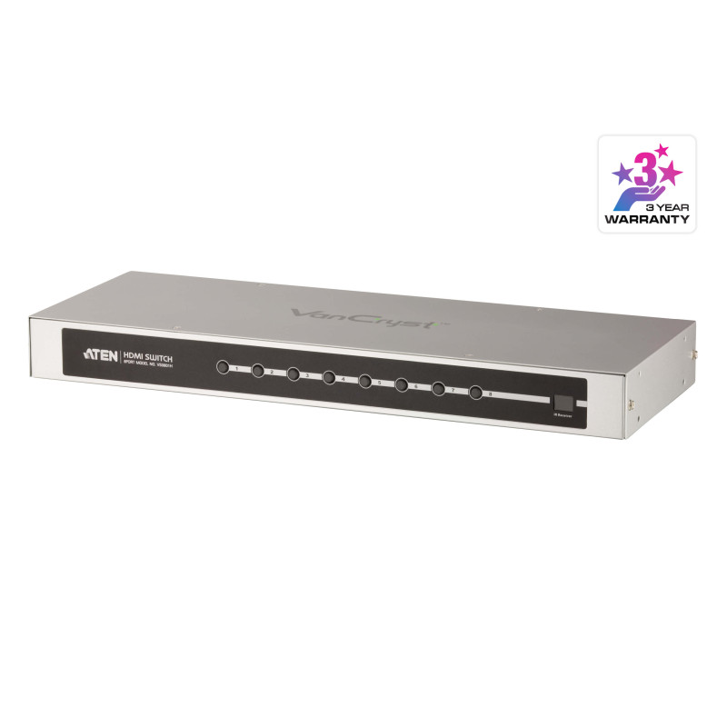 HDMI prekidač ATEN VS0801H (8-portni, daljinski upravljač, RS-232)-0
