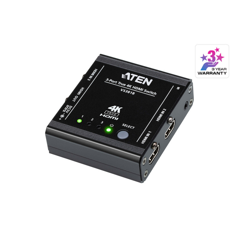 HDMI preklopnik ATEN VS381B, 3-Port True 4K HDMI Switch-0