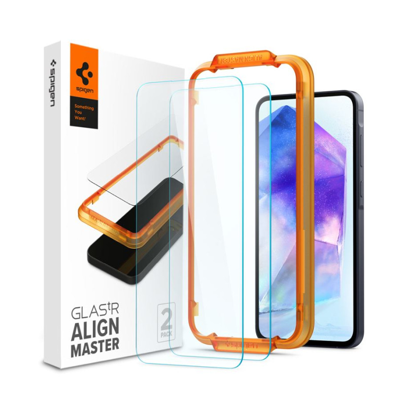 Spigen Glass tR AlignMaster 2 Pack - Samsung Galaxy A55-1