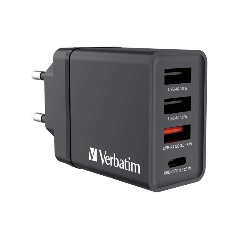Verbatim zidni punjač od 30 W s 4 USB priključka - crni-1