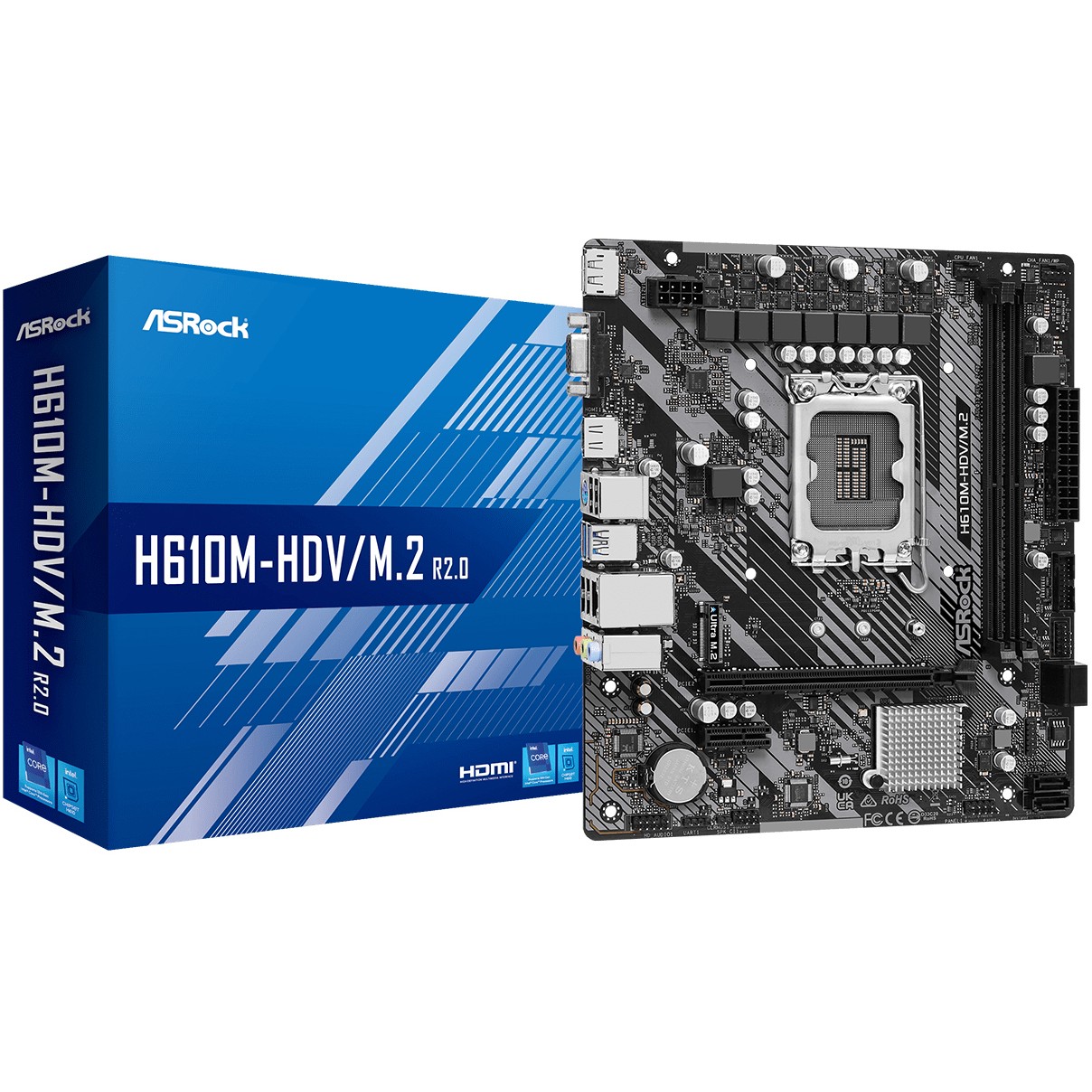 Matična ploča ASROCK H610M-HDV/M.2 R2.0 (S.1700, DDR4/3200MHz, PCIe 4.0, G-LAN, VGA/DP/HDMI, mATX)-2