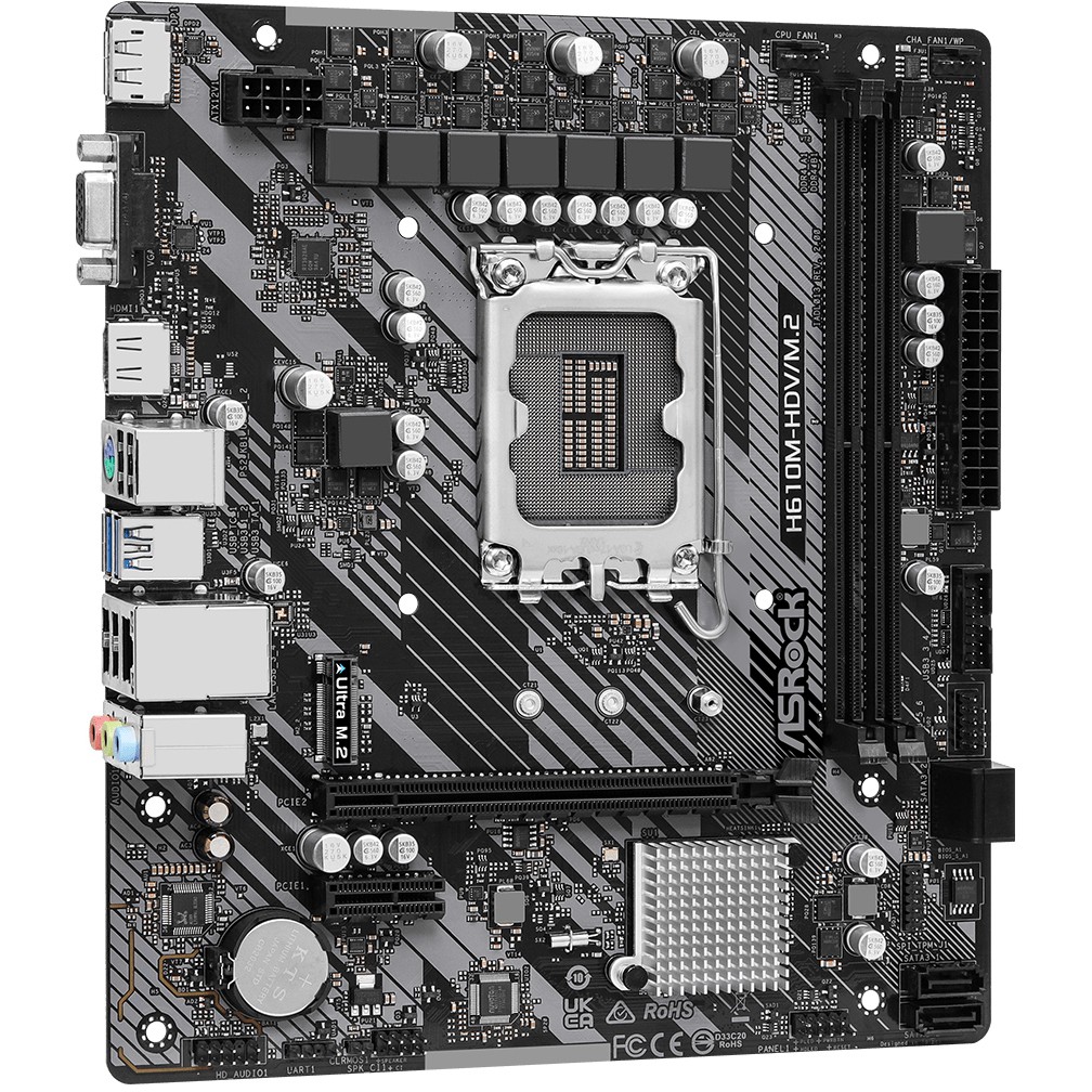 Matična ploča ASROCK H610M-HDV/M.2 R2.0 (S.1700, DDR4/3200MHz, PCIe 4.0, G-LAN, VGA/DP/HDMI, mATX)-5