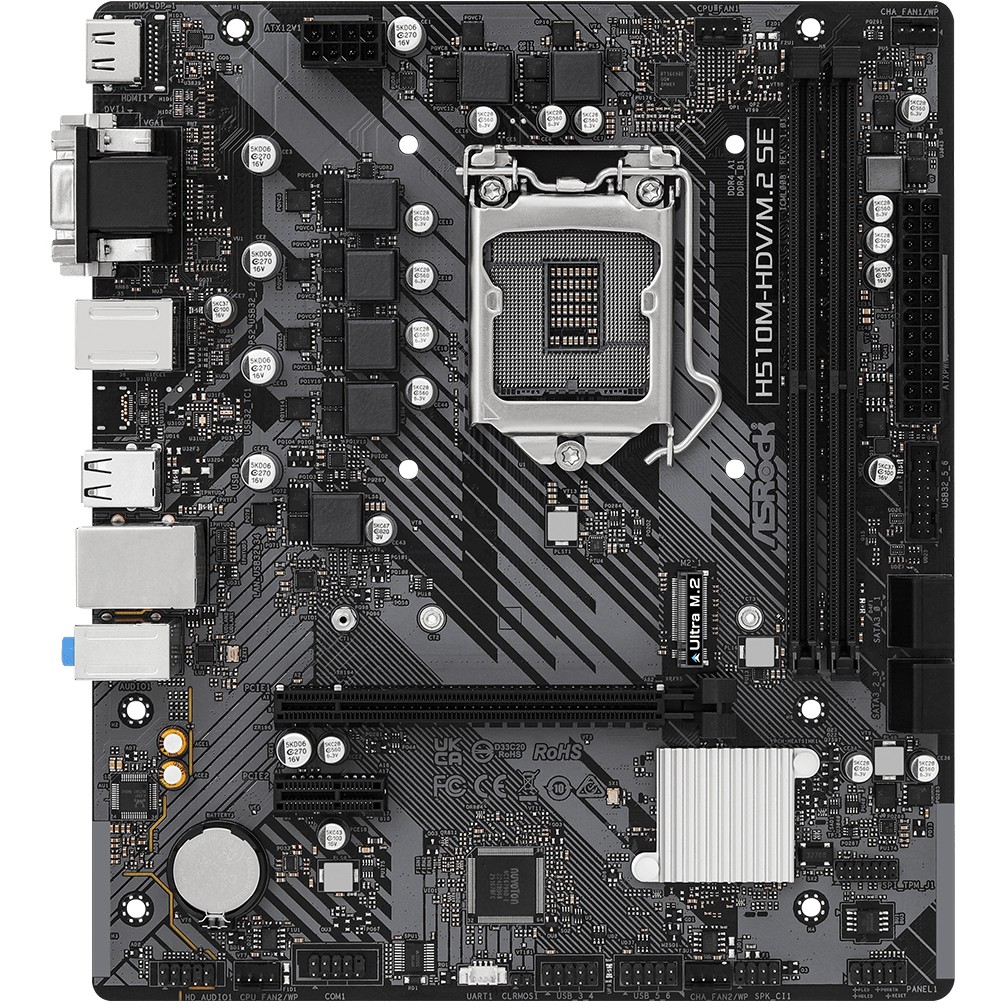 Matična ploča ASROCK MB H510M-HDV/M.2 SE (S.1200, DDR4/3200MHz, PCIe 4.0, SATA3, G-LAN, VGA/DVI-D/HDMI, mATX)-1