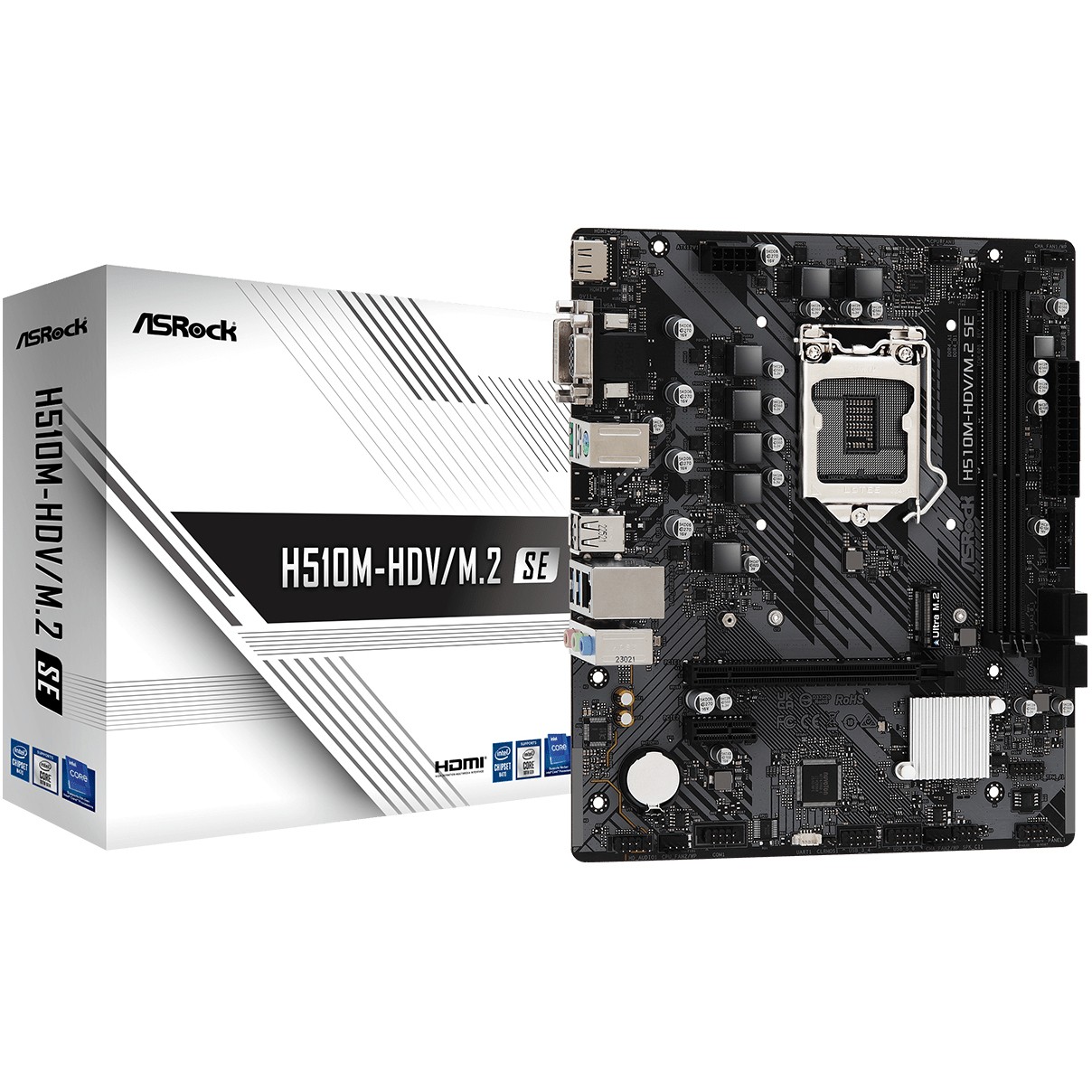 Matična ploča ASROCK MB H510M-HDV/M.2 SE (S.1200, DDR4/3200MHz, PCIe 4.0, SATA3, G-LAN, VGA/DVI-D/HDMI, mATX)-2