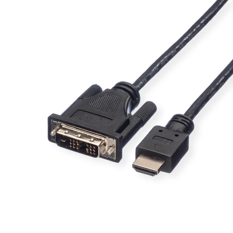 Roline DVI kabel, DVI (18+1) - HDMI, M/M, crni, 1 m-0