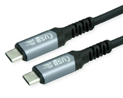 Roline VALUE Cable USB4 Gen3x2, with Emark, C–C, M/M, 240W, black, 1 m-0