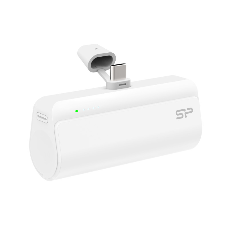 Prijenosni punjač SILICON POWER QD50 (5000mah, 20w, integrirani type-c konektor, type-c port, qc 3.0, pd, bijeli)-0