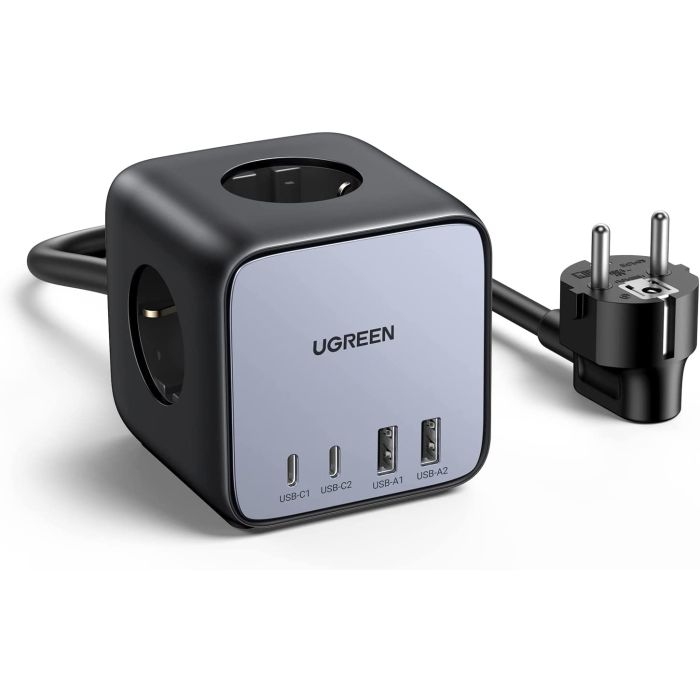 UGREEN DigiNest Cube, 65W, 3x ŠUKO, 2x USB-C, 2x USB-A, 1.8m, crno sivi-8