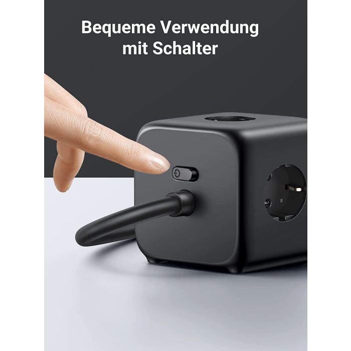 UGREEN DigiNest Cube, 65W, 3x ŠUKO, 2x USB-C, 2x USB-A, 1.8m, crno sivi-0