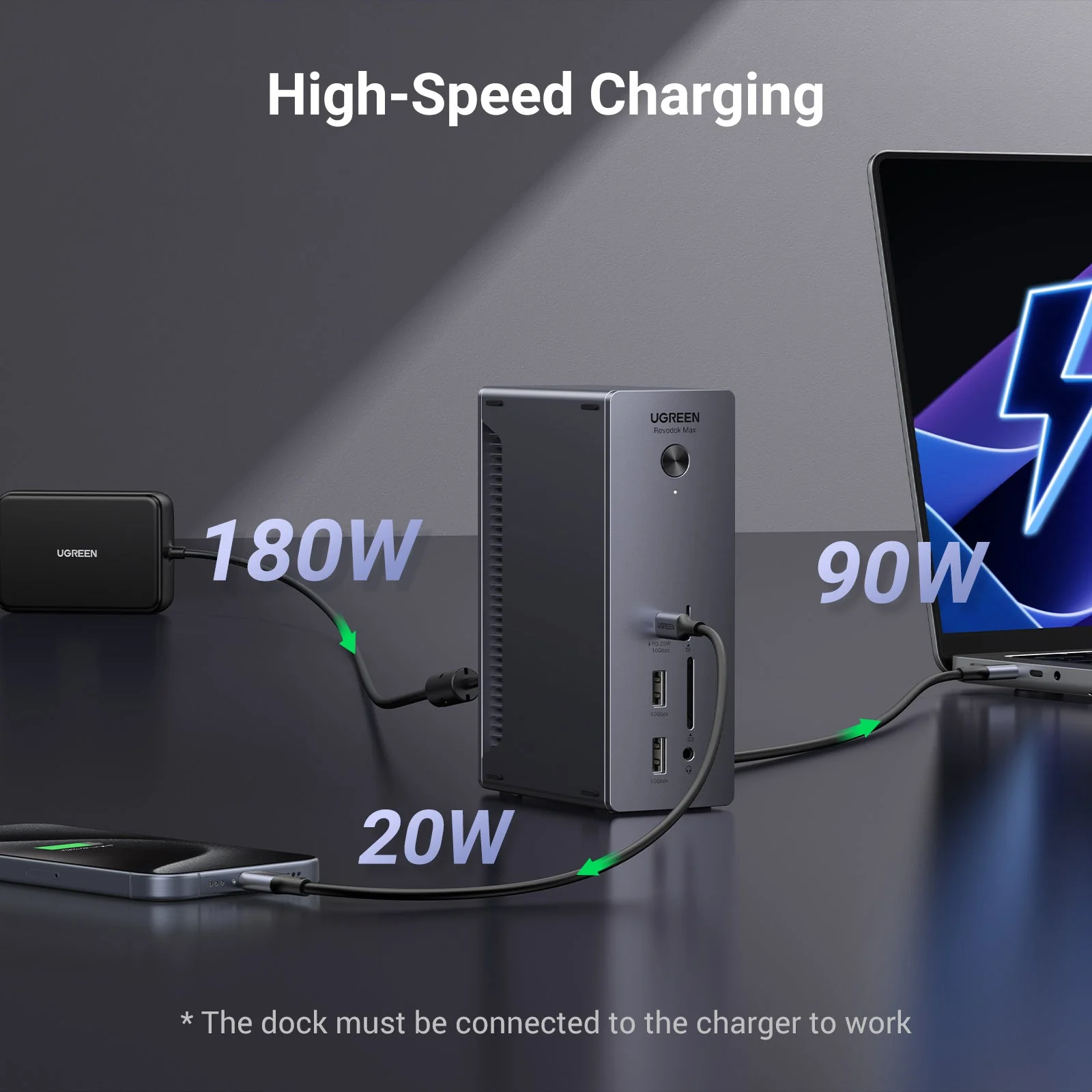 UGREEN Revodok Max 13u1, DisplayPort, Thunderbolt 4, USB-C, RJ45, čitač kartica TF/SD, 3.5mm-8