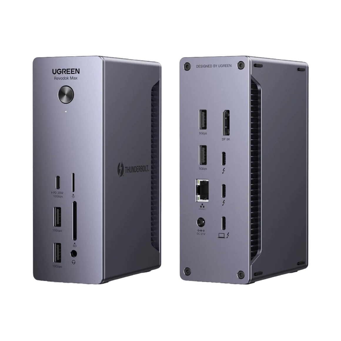 UGREEN Revodok Max 13u1, DisplayPort, Thunderbolt 4, USB-C, RJ45, čitač kartica TF/SD, 3.5mm-18