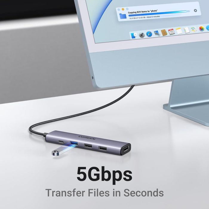 UGREEN USB Hub Revodok 105, USB-C na 3xUSB-A, 100W PD, 4K 30Hz HDMI-2