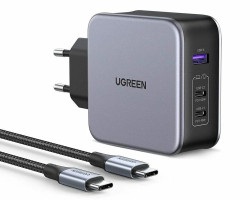 UGREEN 140W Nexode zidni punjač, GaN, PD 3.1, 1×USB-A/2×USB-C, USB-C kabel 1.5m, crni-3