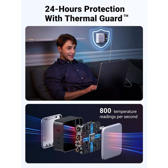 UGREEN 140W Nexode zidni punjač, GaN, PD 3.1, 1×USB-A/2×USB-C, USB-C kabel 1.5m, crni-7