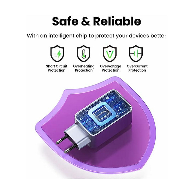 UGREEN Nexode Pro Mini FC, 100W, 2x USB-C, USB-A, USB-C kabel, GaN, sivi-20