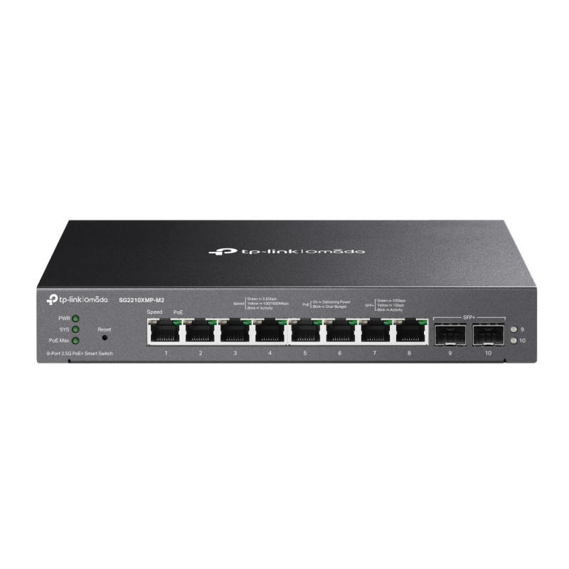 Prekidač TP-LINK SG2210XMP-M2 (8× 2.5 Gbps PoE+ portova, 2× 10G SFP+ slotova, 160 W PoE budget)-6