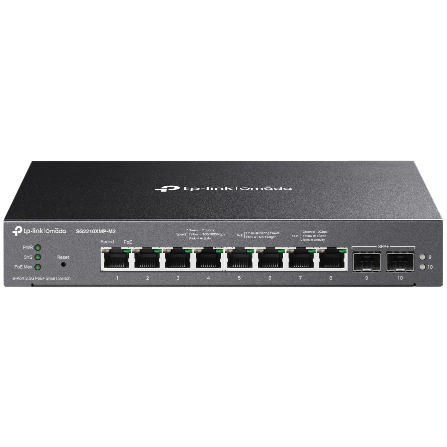Prekidač TP-LINK SG2210XMP-M2 (8× 2.5 Gbps PoE+ portova, 2× 10G SFP+ slotova, 160 W PoE budget)-1