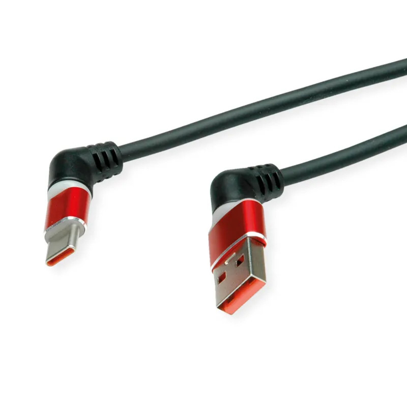 Kabel ROLINE 360° USB 2.0 C - A, M/M, 60W, crveno crni, 2 m-1