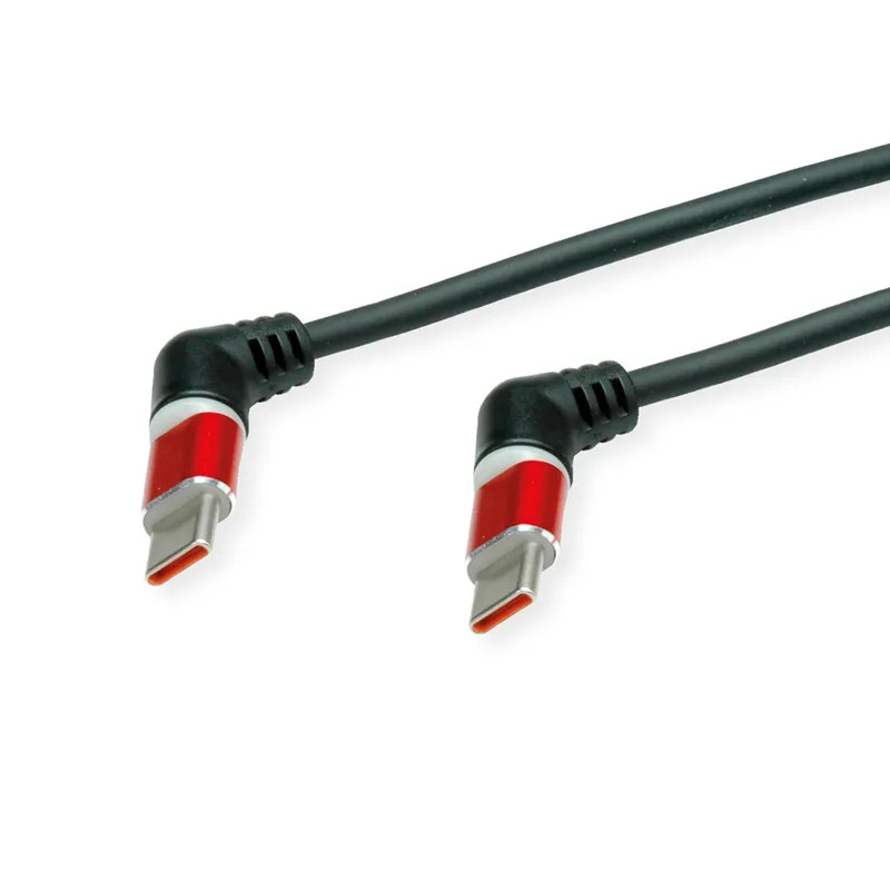 ROLINE 360° USB 2.0 kabel, C - C, M/M, 60W, crveno crno, 2 m-3