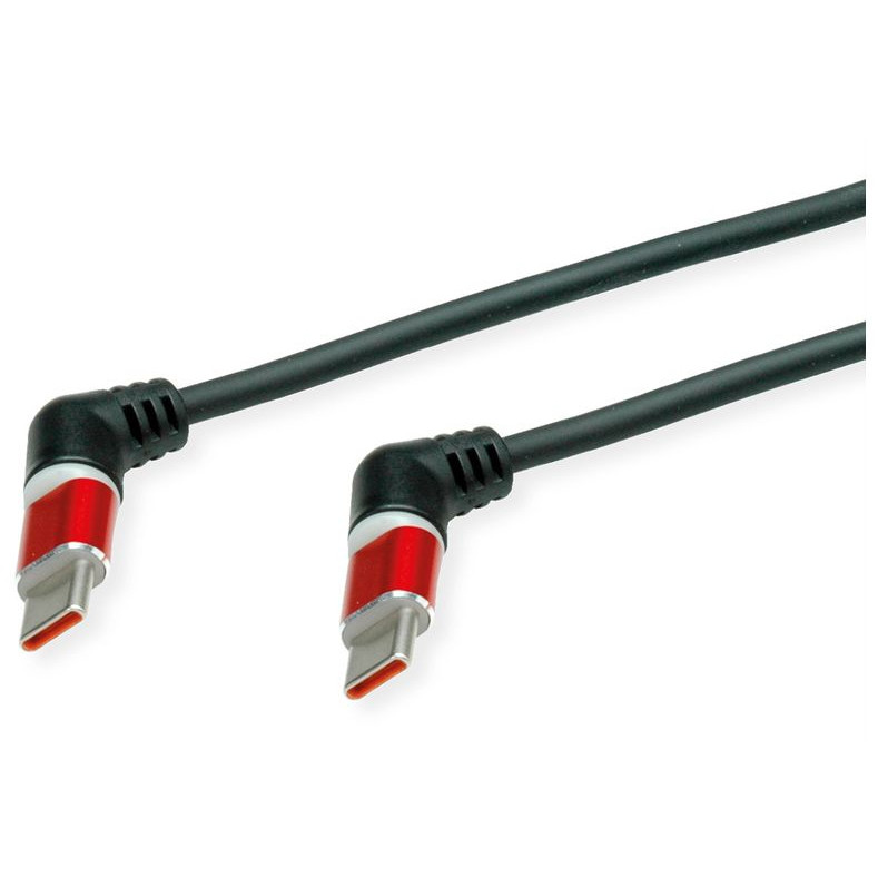 ROLINE 360° USB 2.0 kabel, C - C, M/M, 60W, crveno crno, 2 m-1