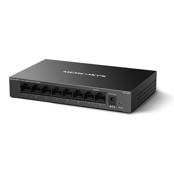 Mercusys MS108GS 8-Port Gigabit Desktop preklopnik (Switch) 8×10/100/1000Mbps, Plug & Play, Auto-Negotiation, Auto-MDI/MDIX, metalno kučište-1