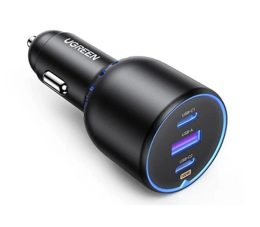 UGREEN auto punjač, 130W, 2x USB-C, USB-A, PD, QC 4.0, sivi-9