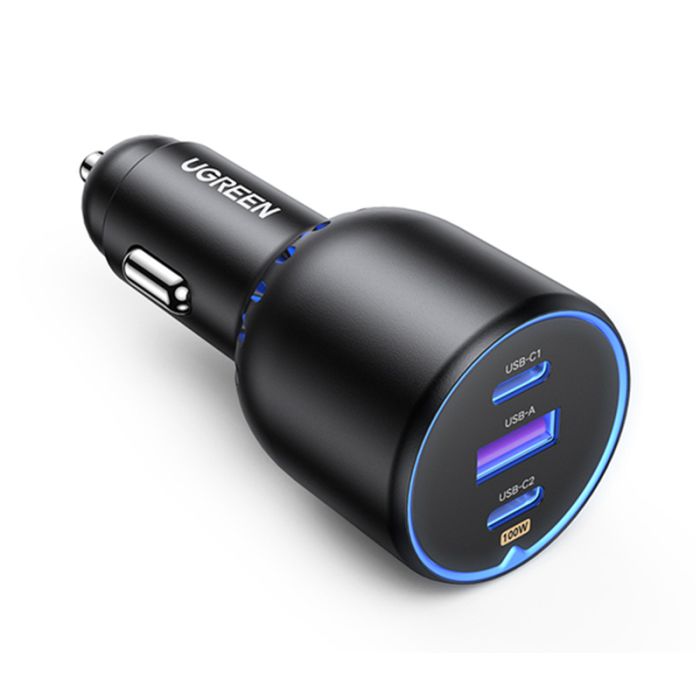 UGREEN auto punjač, 130W, 2x USB-C, USB-A, PD, QC 4.0, sivi-7