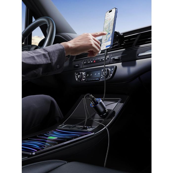 UGREEN auto punjač, 130W, 2x USB-C, USB-A, PD, QC 4.0, sivi-2