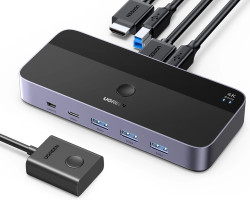 UGREEN KWM switch, 3x HDMI, 2x USB-C, 3x USB-A,2x USB-B