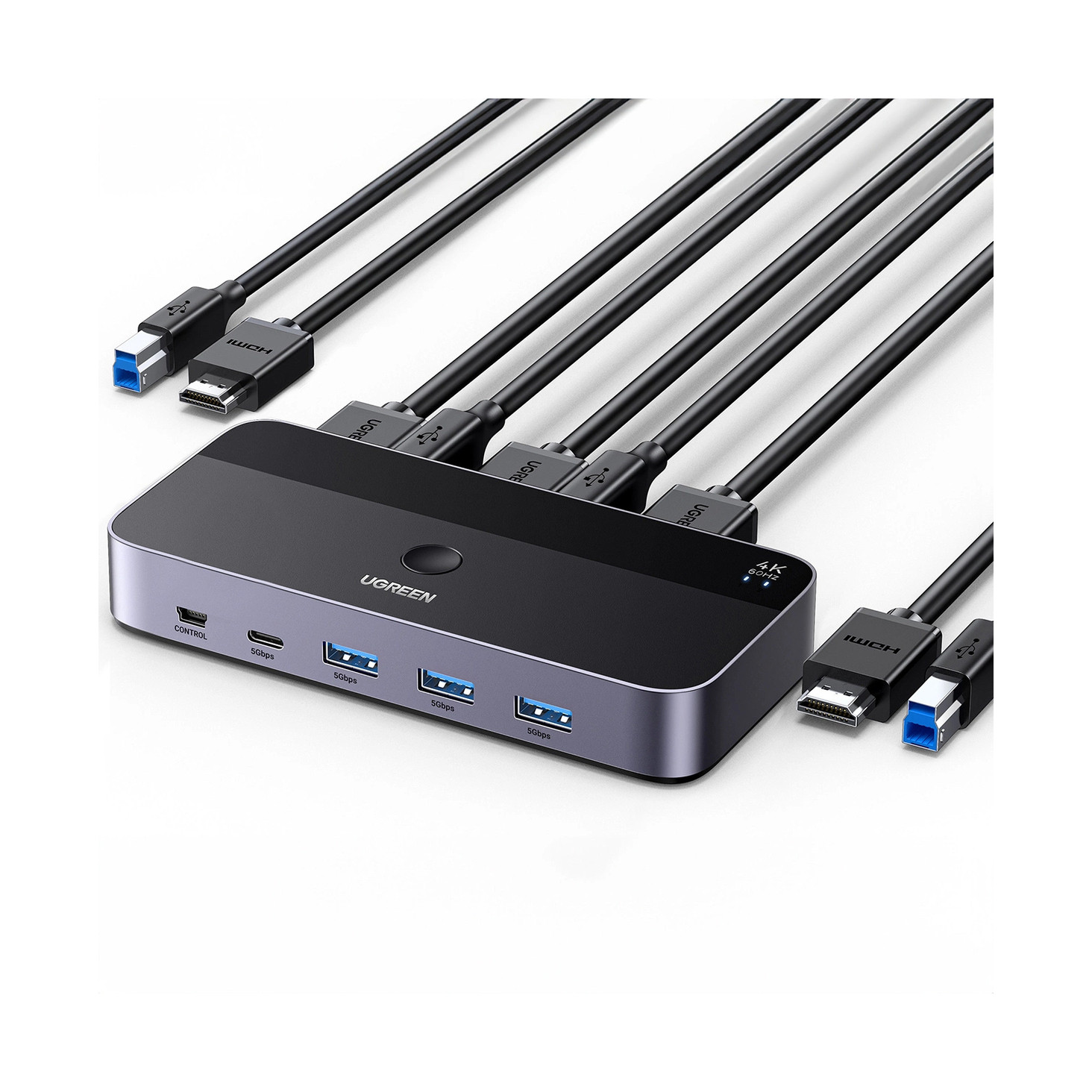 UGREEN KWM switch, 3x HDMI, 2x USB-C, 3x USB-A,2x USB-B-2