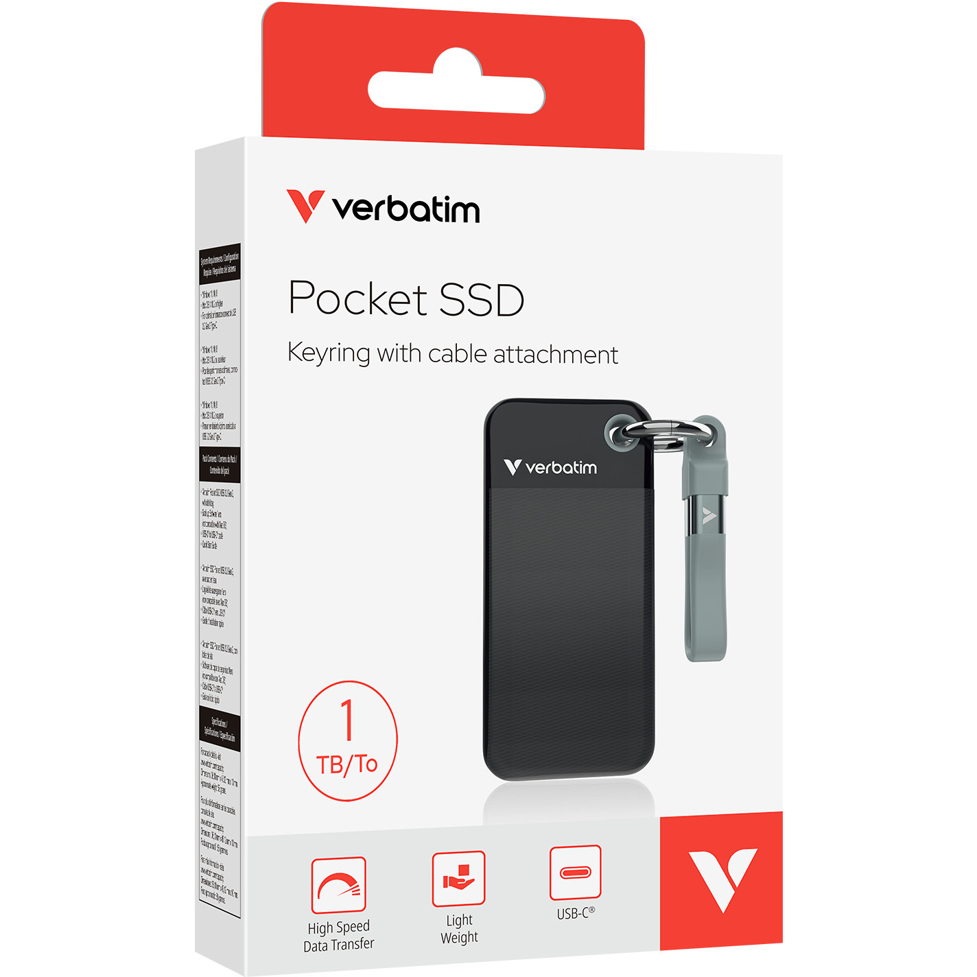 Vanjski disk VERBATIM Pocket 1TB SSD, USB 3.2 Gen2, Crna/Siva-2