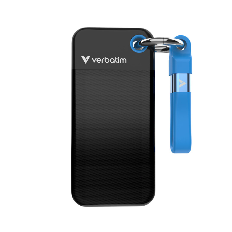 Vanjski SSD VERBATIM Pocket (1tb, usb 3.2 gen2, crno/plavi)-1