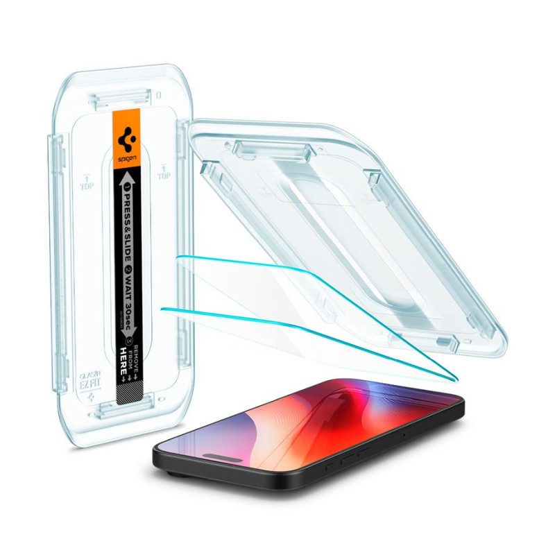 Spigen Glass tR EZ Fit 2 Pack, transparency - iPhone 16 Pro (AGL07928)-1