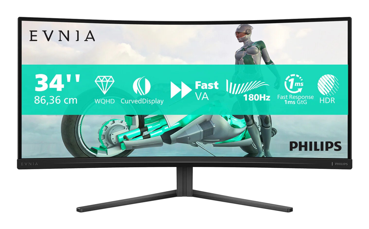 Monitor PHILIPS Evnia 3000 34M2C3500L/00 (34" VA, WQHD, 180Hz, zakrivljeni) crni-11