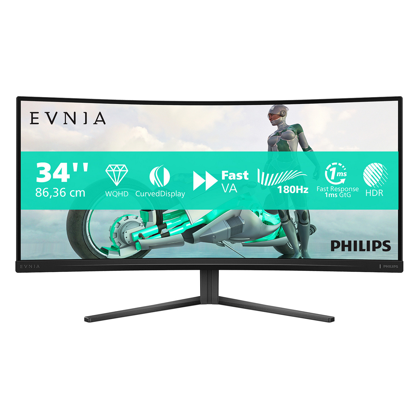 Monitor PHILIPS Evnia 3000 34M2C3500L/00 (34" VA, WQHD, 180Hz, zakrivljeni) crni-10