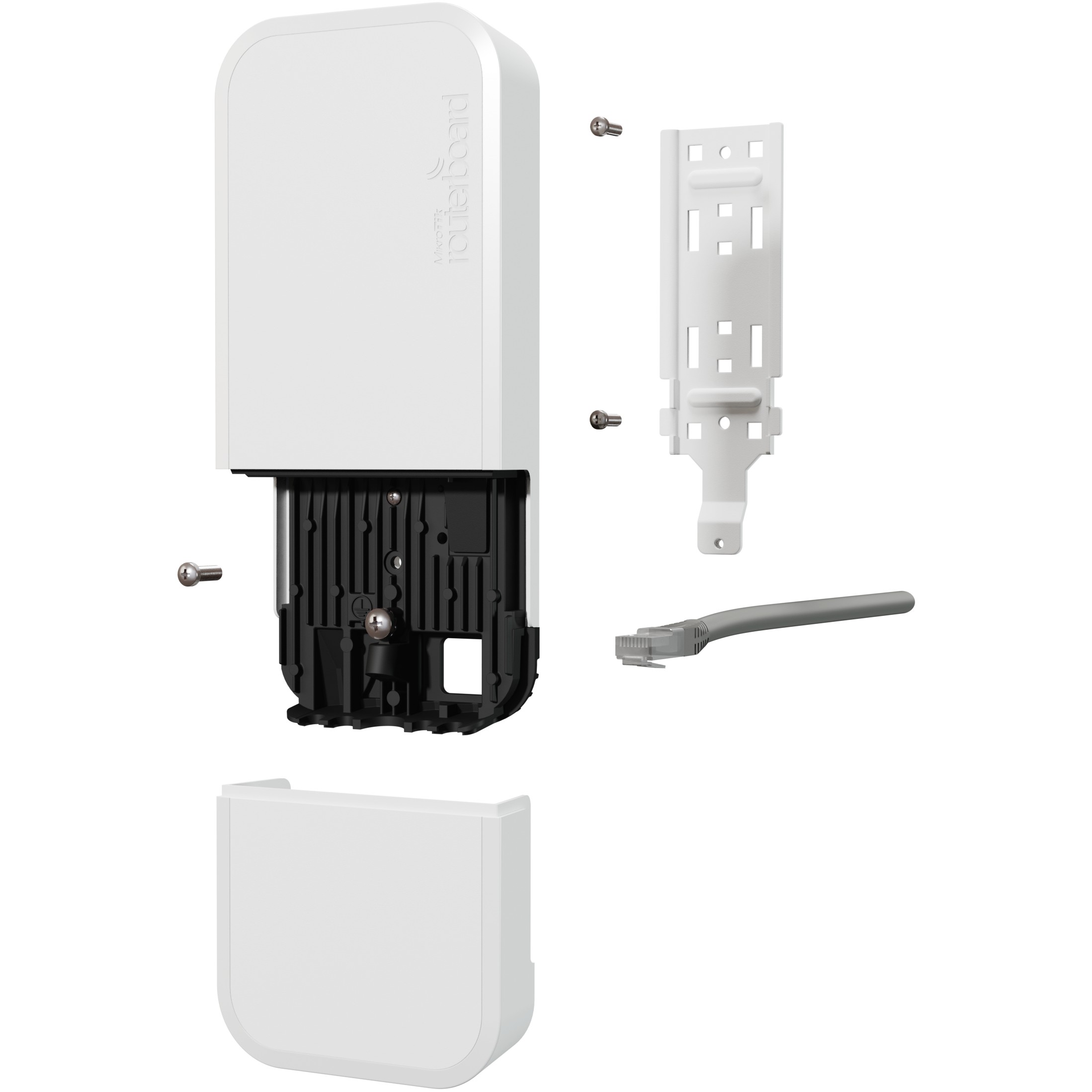 Mikrotik wAP ax (wAPG-5HaxD2HaxD), 800MHz (2 cores), 256 RAM, 128MB NAND, 2×GLAN, 2.4Ghz/5Ghz 802.11a/n/ac/ax, RouterOS v7, vanjsko kućište bijelo, PSU, PoE inj.-4