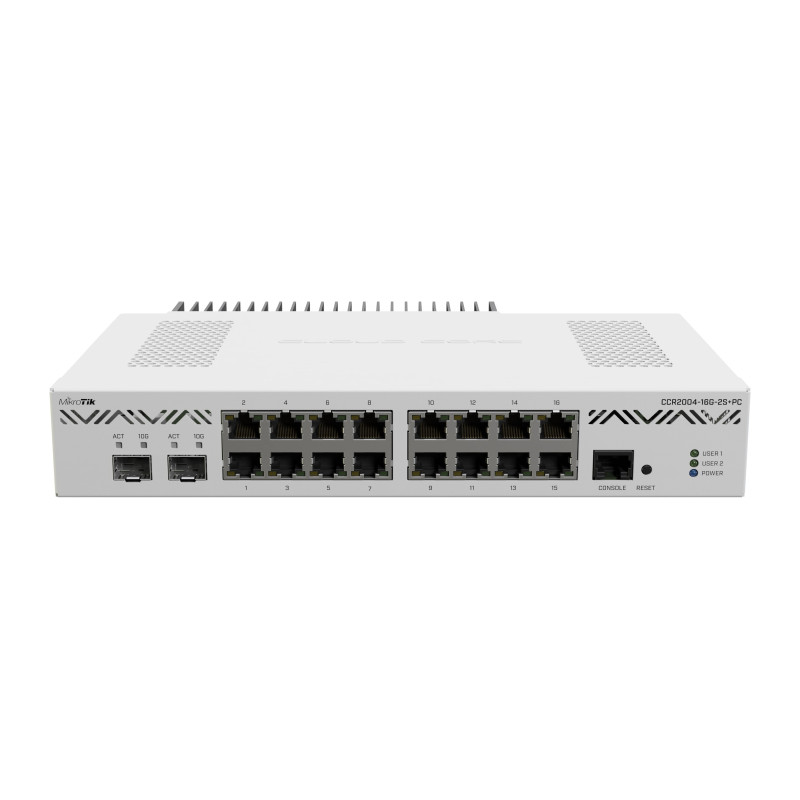 Router MIKROTIK CCR2004-16G-2S+PC (arm 64bit, al32400, 4, 1200 mhz, 16, 2, 4 gb, 128 mb, nand, routeros v7)-2