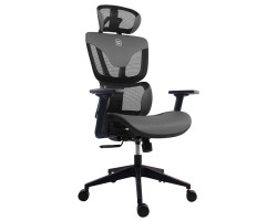 Uredska stolica BIT FORCE COZY LM-2D (PU koža, 2D naslon za ruke, nosivost 140kg, crno/siva)-0