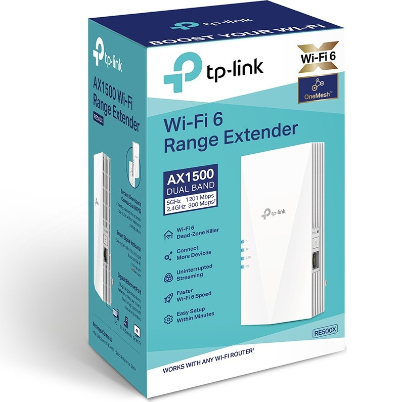 TP-Link AX1500 bežični pojačivač dometa (Wi-Fi 6 Range Extender), Dual Band 1200Mbps(5GHz)/300Mbps(2.4GHz), 802.11a/n/ac/ax/b/g/n, 1×G-LAN, Range extender mod, 2×interna antena-5