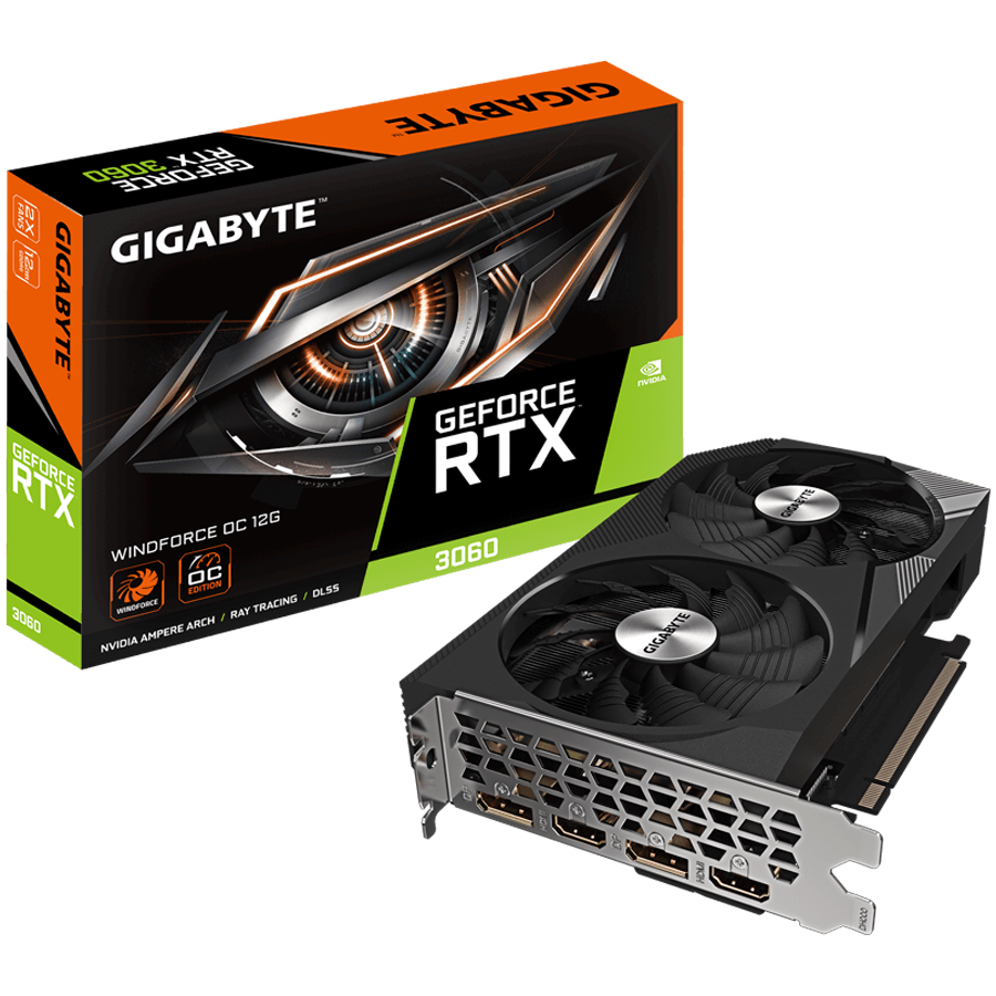 Gigabyte GeForce RTX 3060 WINDFORCE OC, 12GB GDDR6/ 192bit, PCIe 4.0, 2×HDMI/2×DP-0