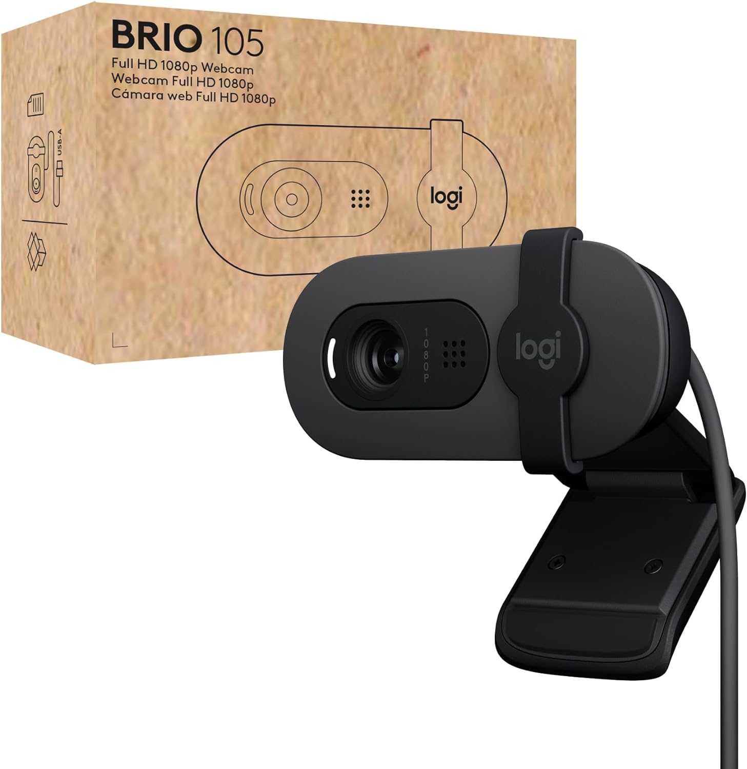 Logitech Brio 105 Full HD web kamera, USB, grafit (960-001592)-3