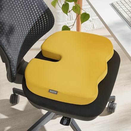 Sjedište LEITZ Ergo Cosy Yellow (monokromatska, žuta, jastučić u obliku klinastog jastučića)-2