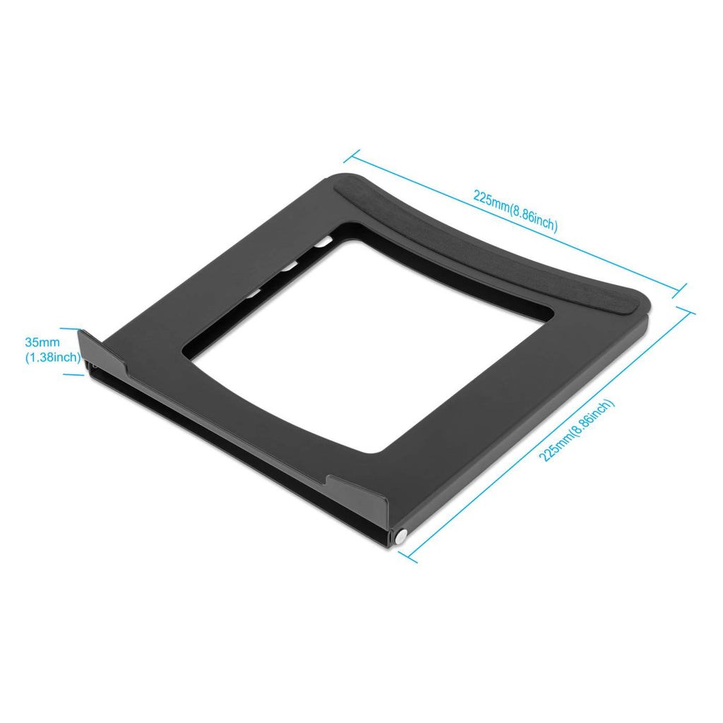 Stalak za prijenosno računalo i tablet Manhattan, podesiv (5 položaja), pogodan za sve tablete i prijenosna računala do 15.6", prijenosan i lagan, čelik crni, doživotno jamstvo-12
