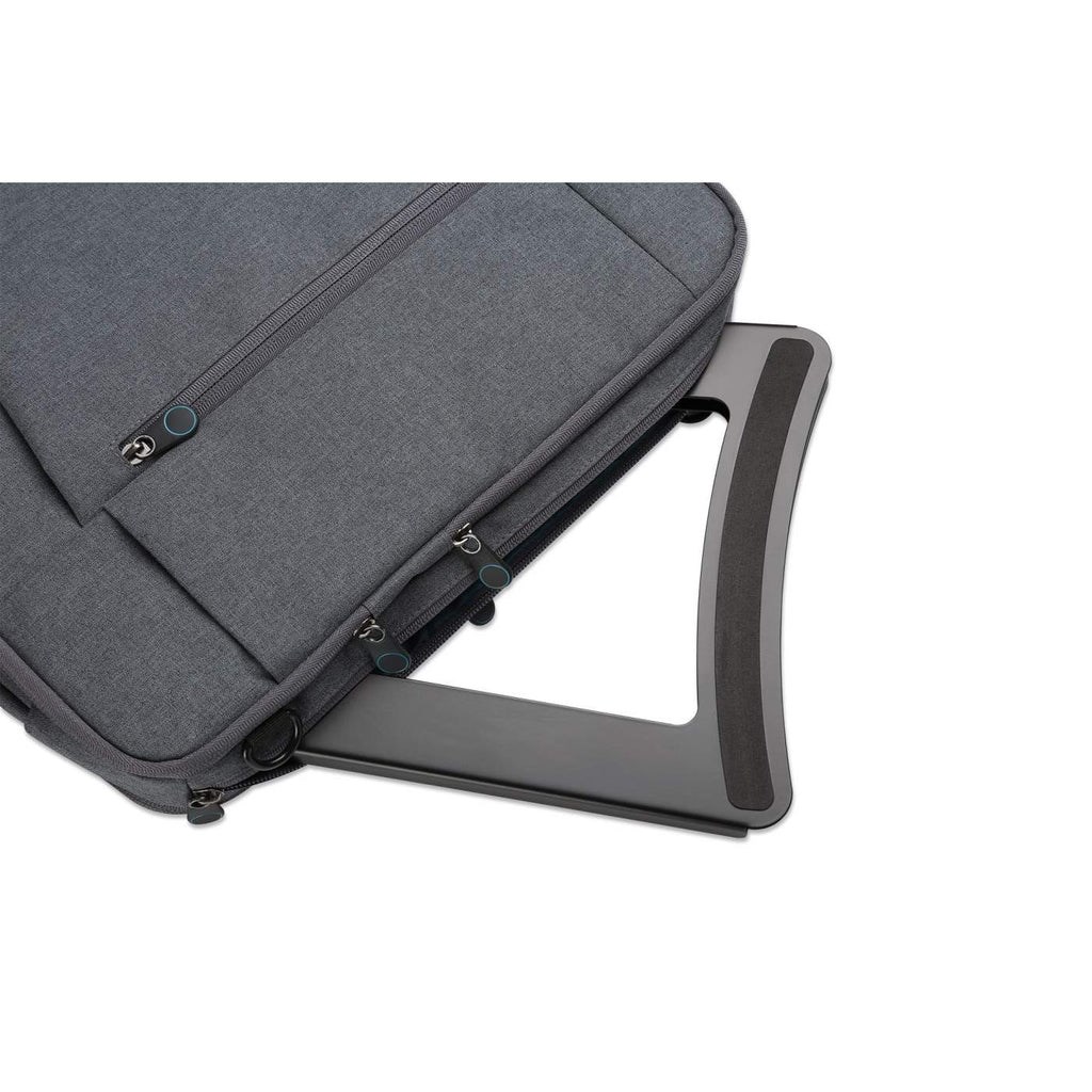 Stalak za prijenosno računalo i tablet Manhattan, podesiv (5 položaja), pogodan za sve tablete i prijenosna računala do 15.6", prijenosan i lagan, čelik crni, doživotno jamstvo-13