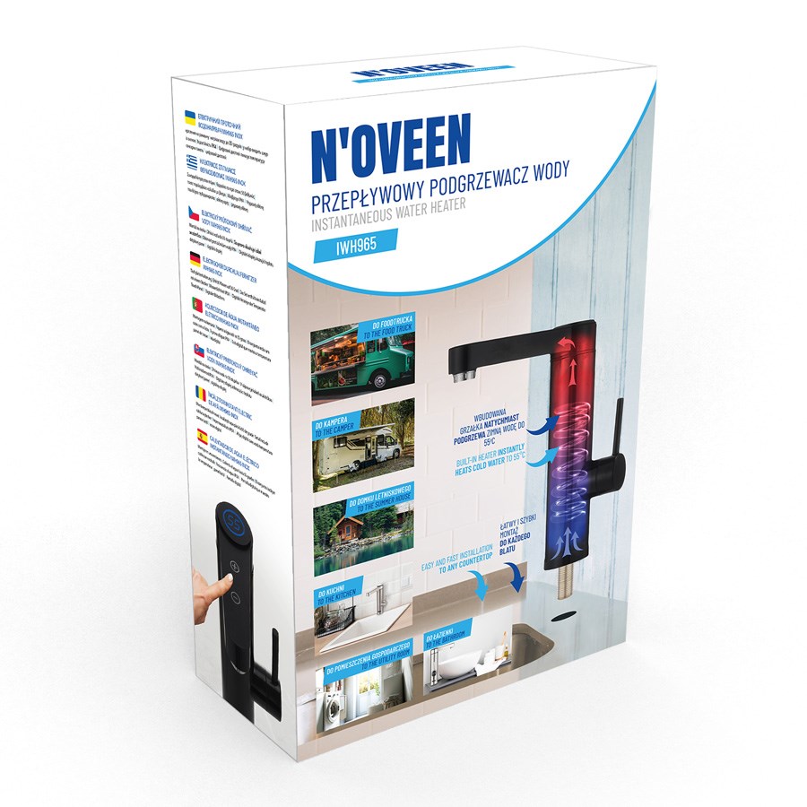Instantaneous water heater N'OVEEN IWH965 INOX BLACK-3