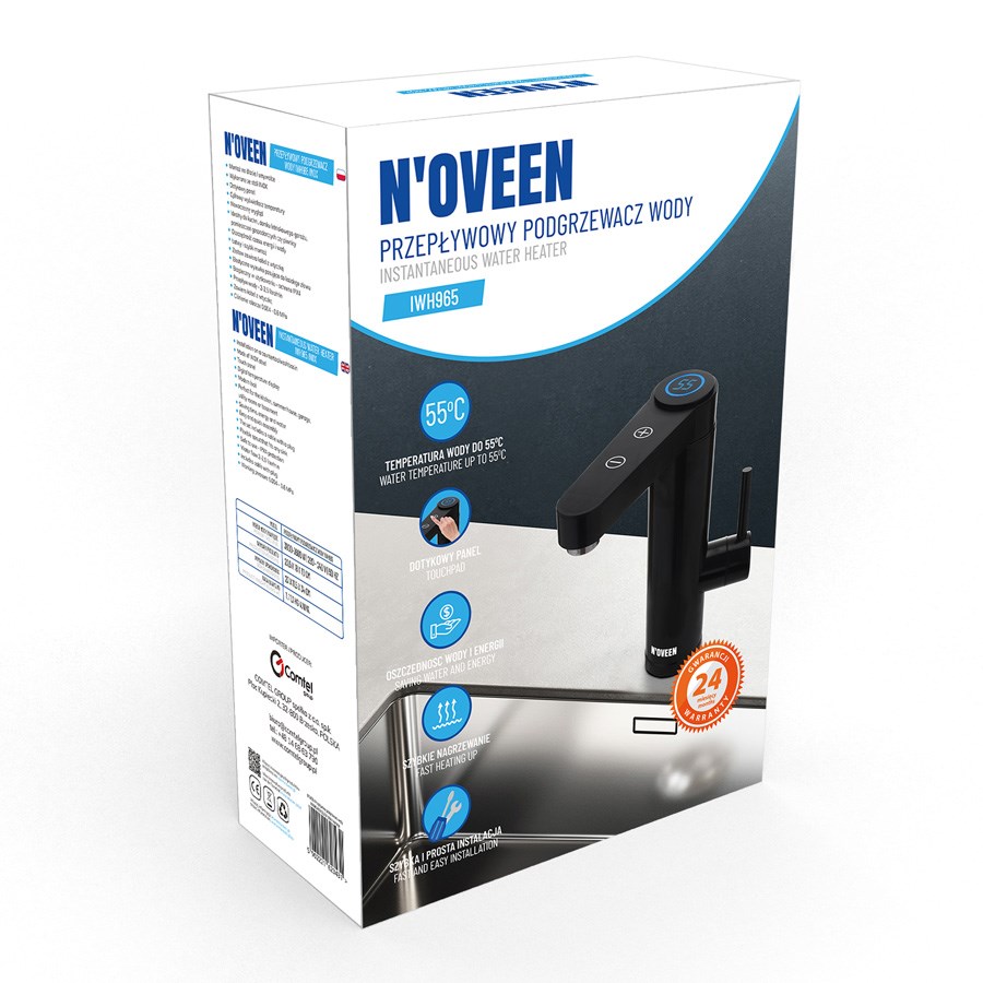 Instantaneous water heater N'OVEEN IWH965 INOX BLACK-5
